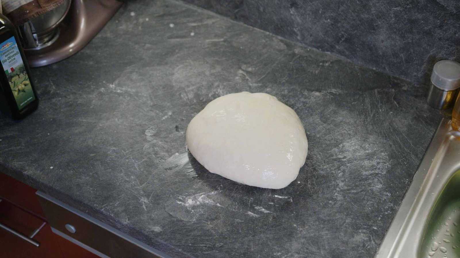 Folded dough resting before being covered