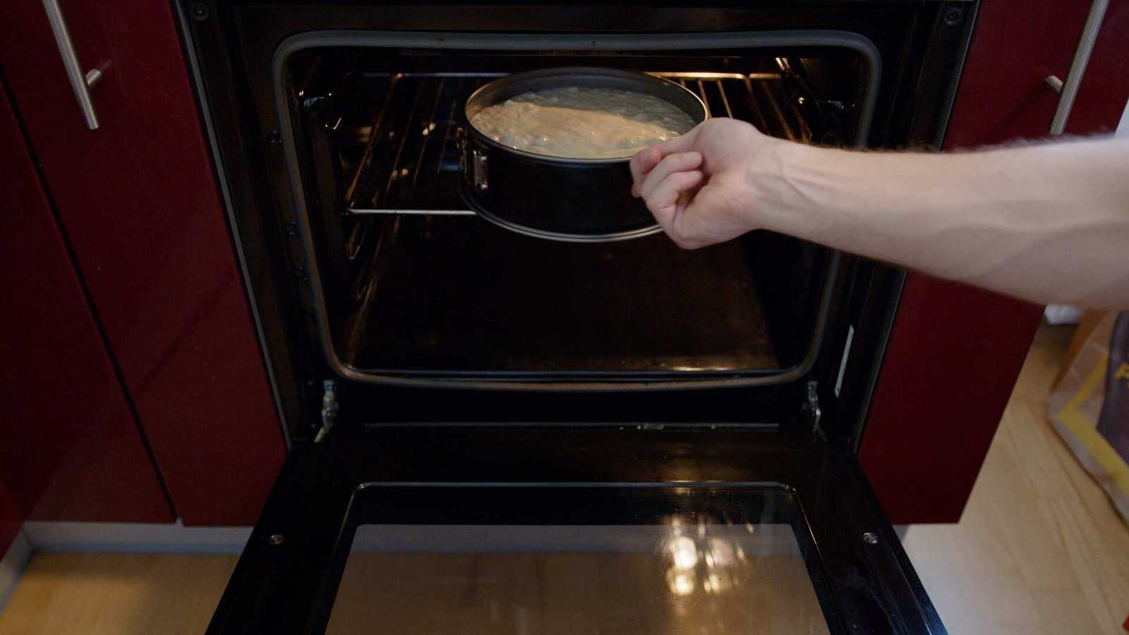 Putting it into the oven