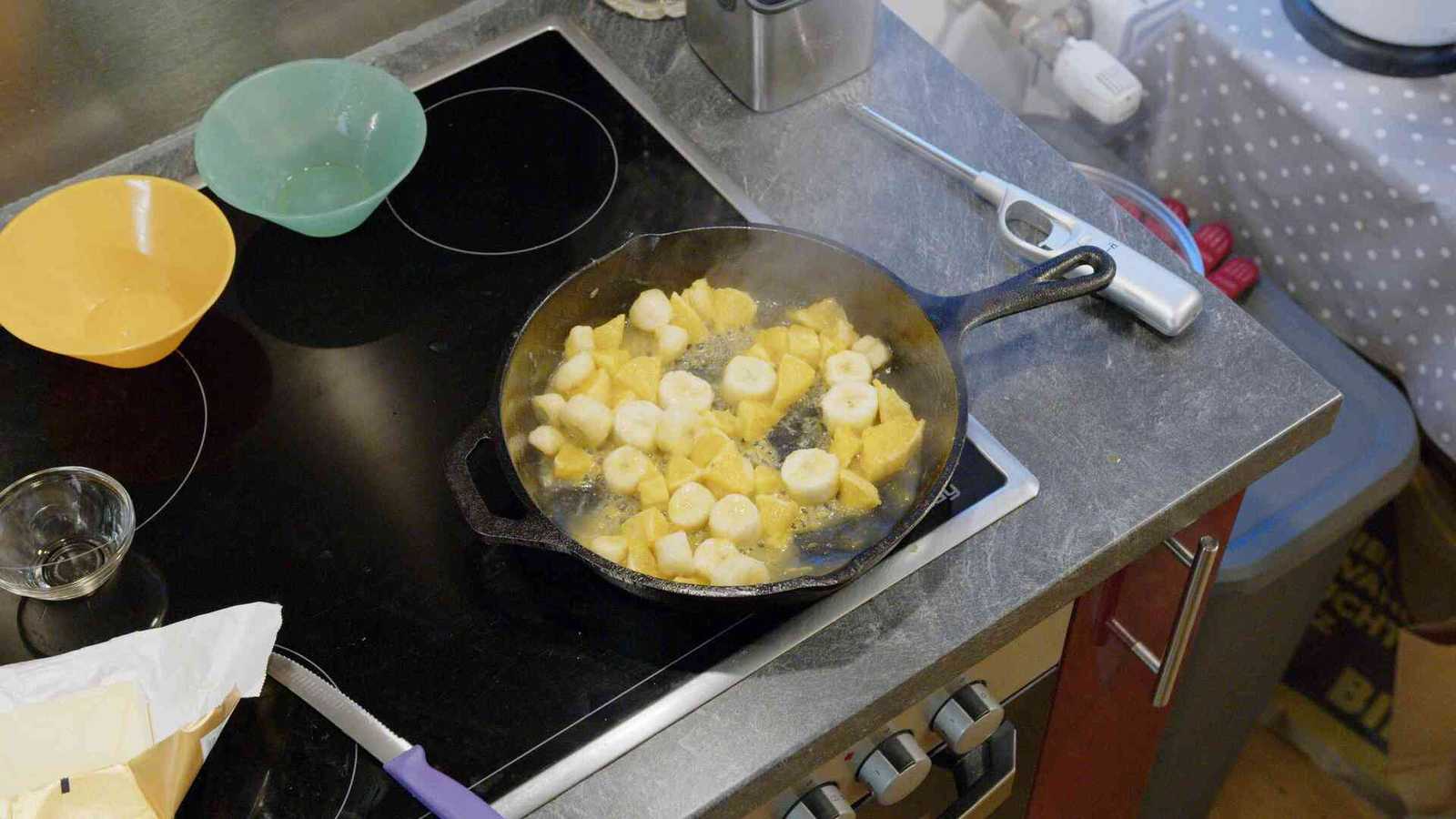 Fruits with blown out flame ready to be served